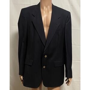 Christian Dior Monsieur Navy Blue Blazer Jacket Metal Gold Buttons Mens Size 44L